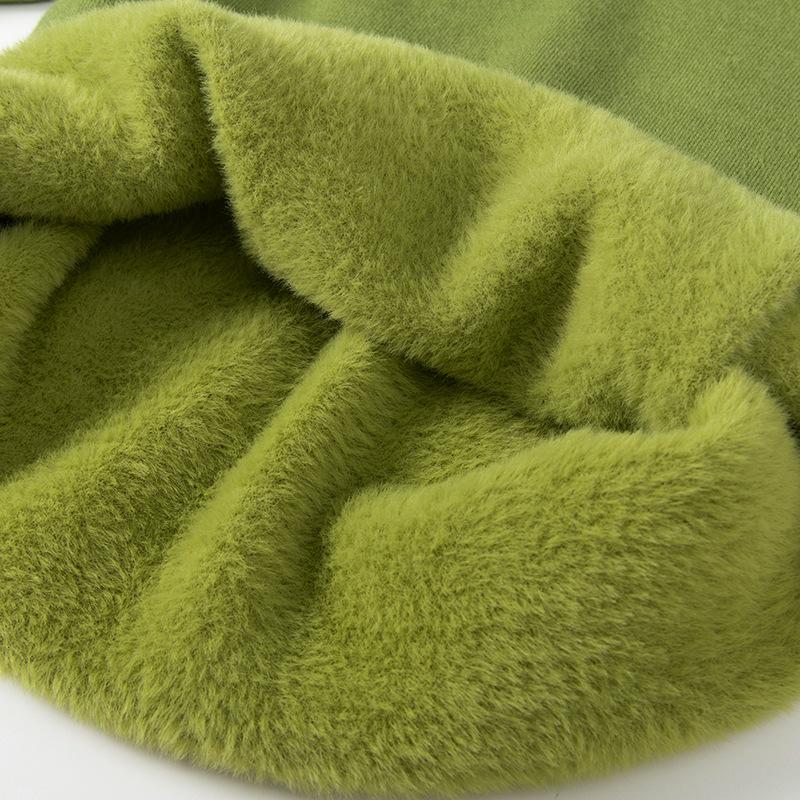 Зимний женский вязаный свитер с добавлением бархата и утолщением однотонный пуловер с полувысоким воротником