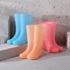 Fashion High Drum Rain Boots Women's Fashion Anti Slip Wear-resistant Waterproof  PVC Water Shoes Adults Transparent Rain Shoes Botas