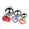 3 Size Anal Plug Heart Stainless Steel Crystal Anal Plug Removable Butt Plug Stimulator Anal Sex Toys Prostate Massager Dildo