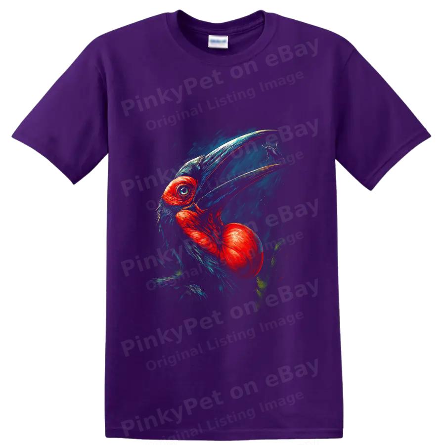 Hornbill Bird T Shirt Colorful Tropical Wildlife Art Graphic Nature Lover Tee