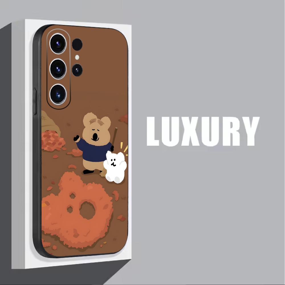 Cute D-Dinotaeng  Phone Case For Samsung Galaxy S25 S24 S23 S22 S21 S20 Plus Ultra Note20 Soft Black