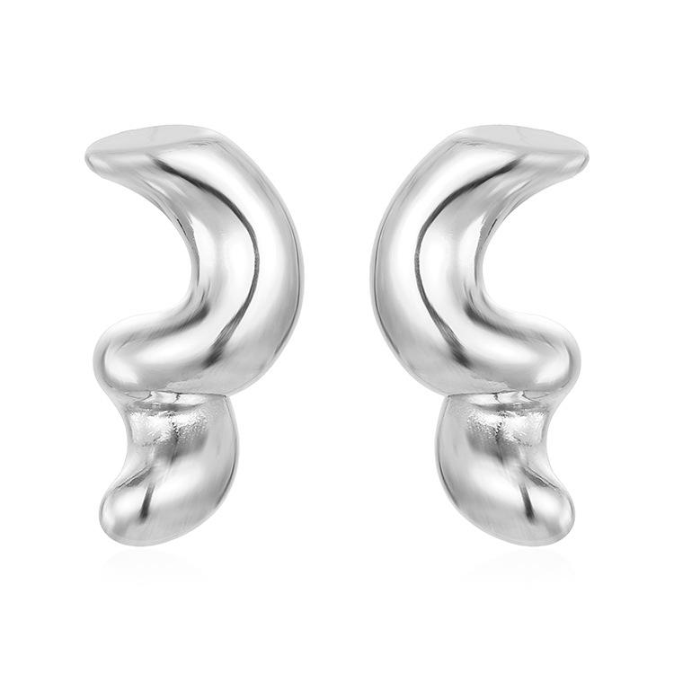 Индивидуальность Нерегулярный Твист Геометрическая Элегантность Высокое Чувство Женские Серьги 18-каратное Золото Гальваническое Покрытие Серьги