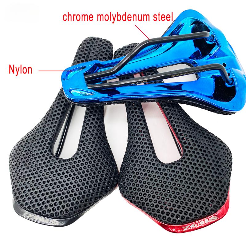 Седло для велосипеда, сверхлегкая подушка из углеродного волокна/нейлона с 3D принтом, удобное дышащее полое дорожное сиденье для горного велосипеда MTB