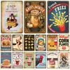 Wall Art Decor Fast Food Metal Sign Plaque Vintage Tin Sign Iron Painting For Party Area Kitchen Shop Restaurant Cafe Diner Bar
