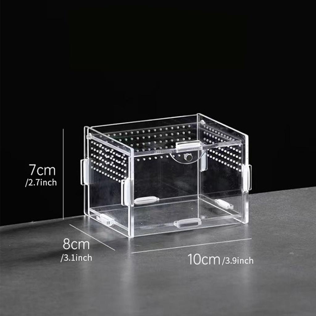 Reptile water tank reptile fence transparent acrylic feeding box reptile container reptile glass tank small feeding box 10 * 8 * 7cm