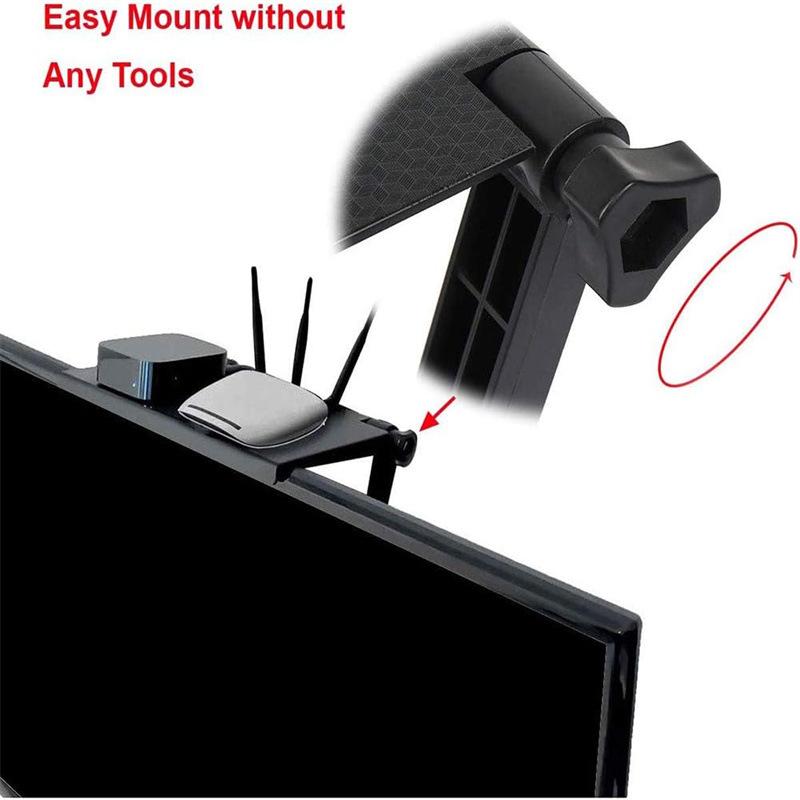 Настольная полка для хранения экрана, держатель для компьютерного монитора, настольная подставка для телевизора, полка для дисплея, кронштейн-органайзер без перфорации