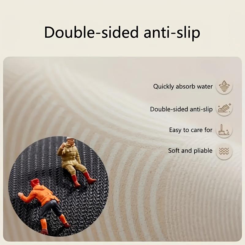 Non-Slip Diatomaceous Earth Bath Mat Soft and Safe Bathroom Rugs Quick Drying and Super Absorbent Rectangular Woven Mat