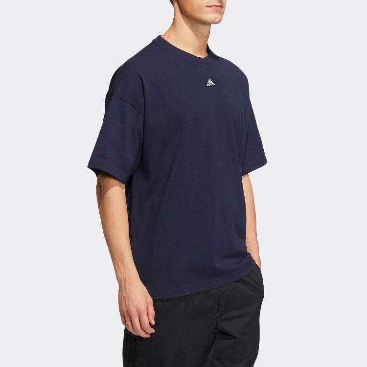 Adidas T Shirts Men's Blue Crew Neck Moderate Straight Fit HS4381