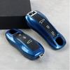 Sapphire Blue Luxury ABS Plastics Car Key Case Cover Shell for Porsche Boxster Cayman Panamera Cayenne Macan 718/911 Taycan