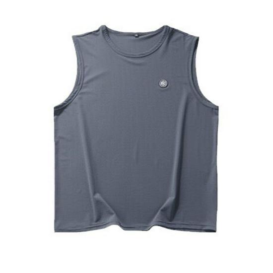 2024 Мужской летний быстросохнущий жилет Ice Silk - свободная спортивная футболка без рукавов