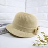 Front big and back small bow straw hat women's spring and summer new fashionable versatile face small travel sunshade sun hat