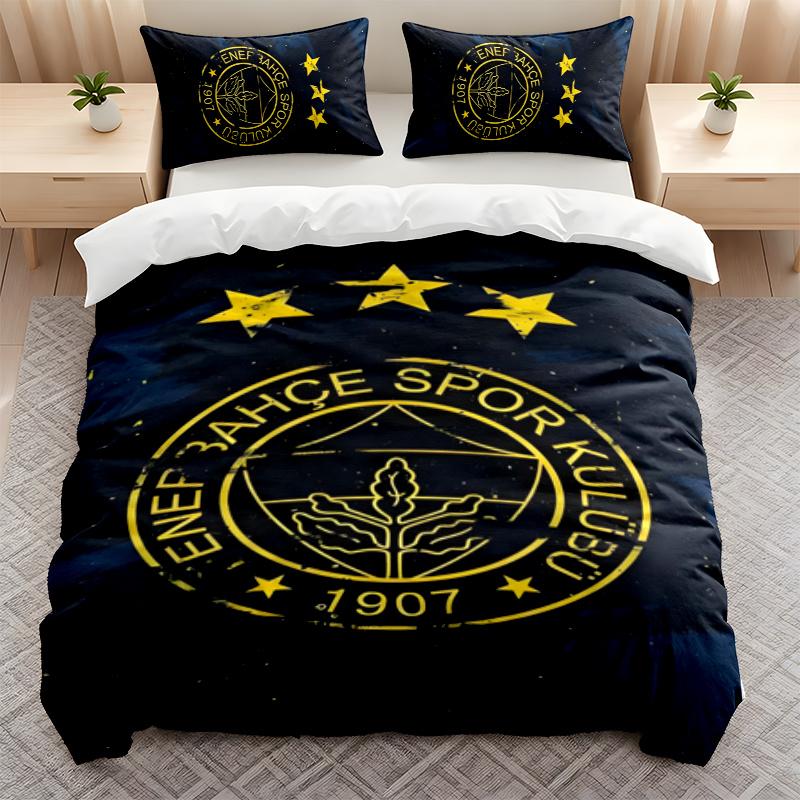 Fenerbahce 3PC Bedding Set Print Duvet Cover with Two Pillowcases Home Bedroom Decoration festival gift