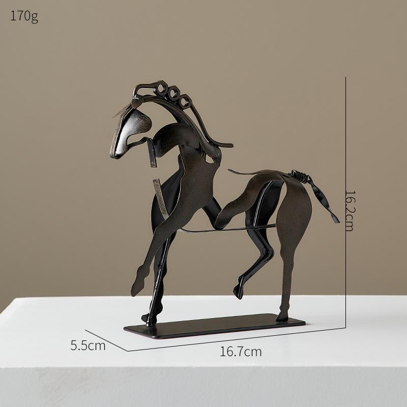 Iron Horse Sculpture Modern Art Nordic Home Decoration Animal Statue Desk Decoration Vintage Decoration Crafts Room Accessories