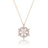 Sparkling Snow Crystal Magnolia Flower Rose Color Flowers Silver Necklace