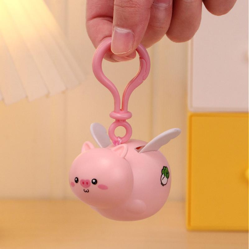 Креативный мультяшный брелок-капибара-поросенок с крыльями, брелок с вытягивающимся шнурком, эластичный выдвижной шнурок, телескопическая подвесная веревка, подарки