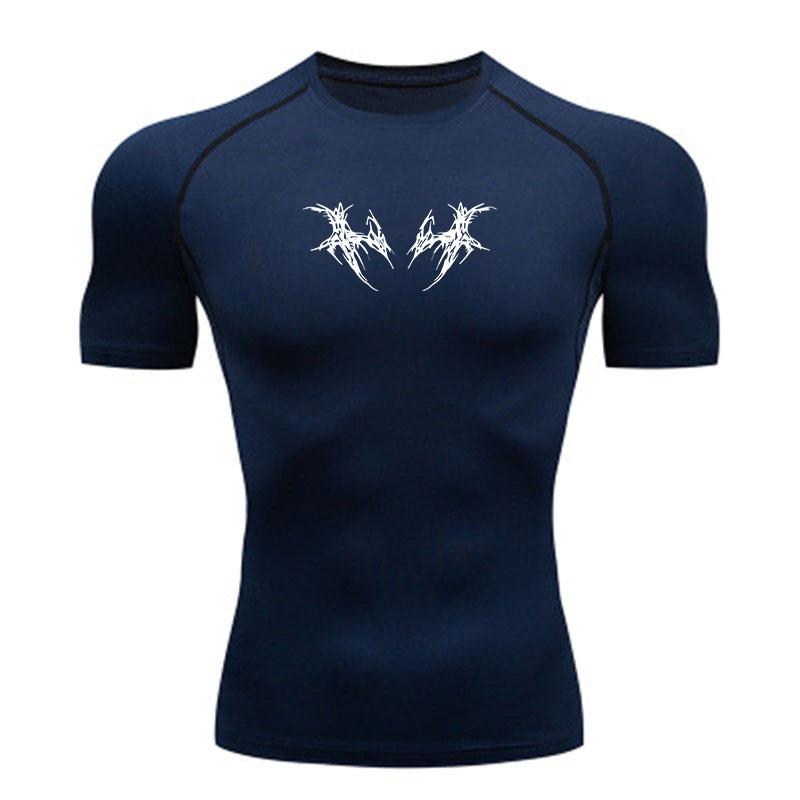 Men's Quick Dry Compression Fitness Sports T-Shirt, White Th