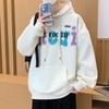 Новая толстовка для мальчика с капюшоном, свободный крутой топ, пальто для ученика средней школы, старшеклассника, футболка с принтом и длинным рукавом