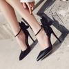 Летние женские босоножки, сексуальные, роскошные, с круглым носком, с бабочкой, из лакированной кожи, с пряжкой, на высоком каблуке-шпильке, туфли для вечеринки