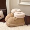 Простая обувь, Универсальные зимние ботинки, Новые на толстой подошве, Увеличивающие рост, Флисовые хлопковые ботинки для женщин