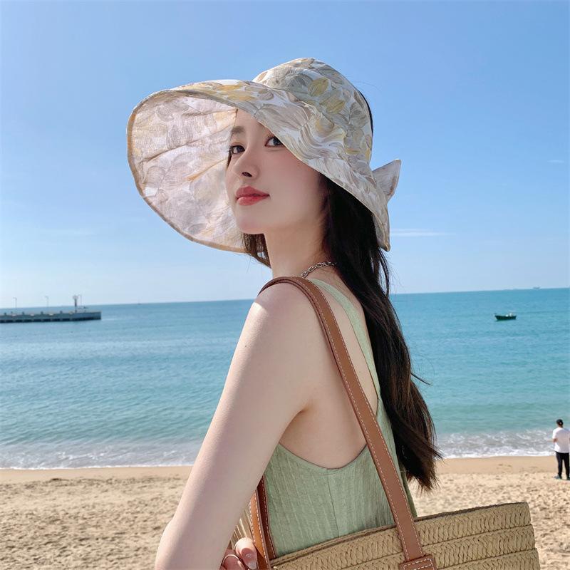 Рыбацкая шляпа из пряжи Bow Yarn, весна/лето 2024 г., шляпа-чаша, солнцезащитная шляпа, женская солнцезащитная шляпа, пляжная шляпа, полупустой верх