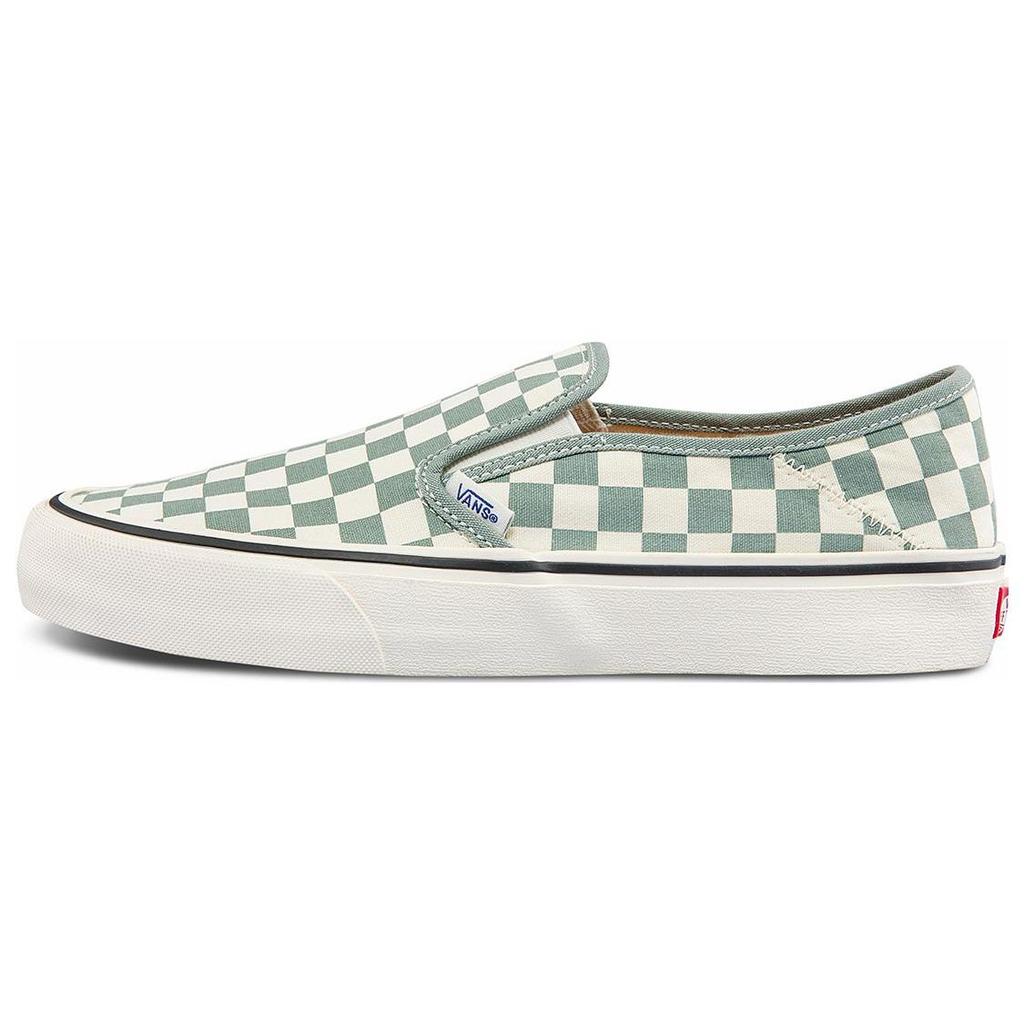 Vans Slip-On Low Top Skate Shoes Green And White Checkerboard Unisex Sneakers VN0A5HYQB8O