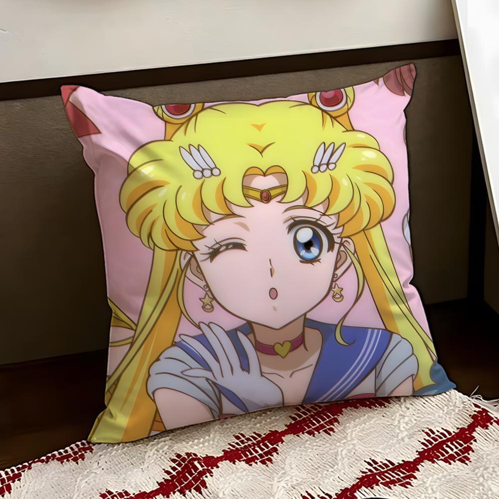 SSailor Anime MMoon Cushion Cover Reversible Soft Durable Pillow Cover Home  Car MultiScene Use for Daily Comfort