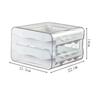1pc Kitchen Egg Storage Box Refrigerator Fresh Plastic 2-Layer Drawer Type Large Capacity Storage Home Kitchen Organizer Rack