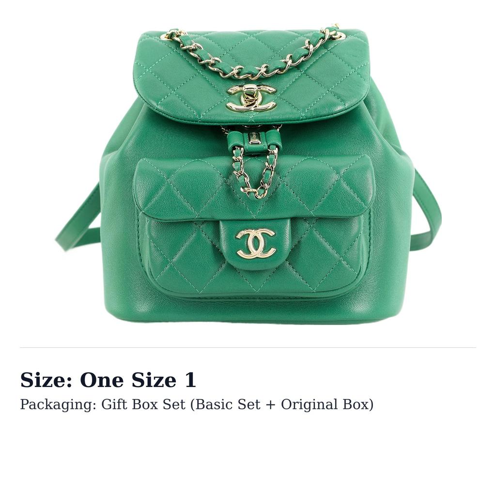 CHANEL 22A Pre Fall Duma Sheepskin Backpack Women's Green AS2908-B08609-NI689