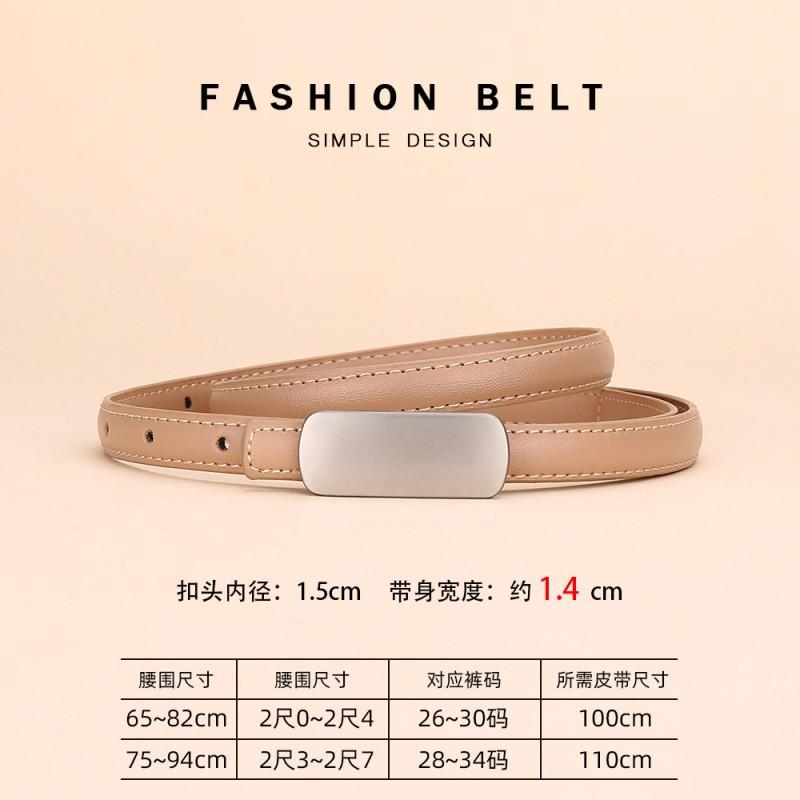 Womens High-end Thin Leather Belt Suits Casual Fashion Business Versatile Decorative Waist Strap