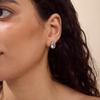 Stainless Steel Waterproof Stud Earrings for Women Minimalist Geometric Zircon Decor Fashion Jewelry for Casual Outings