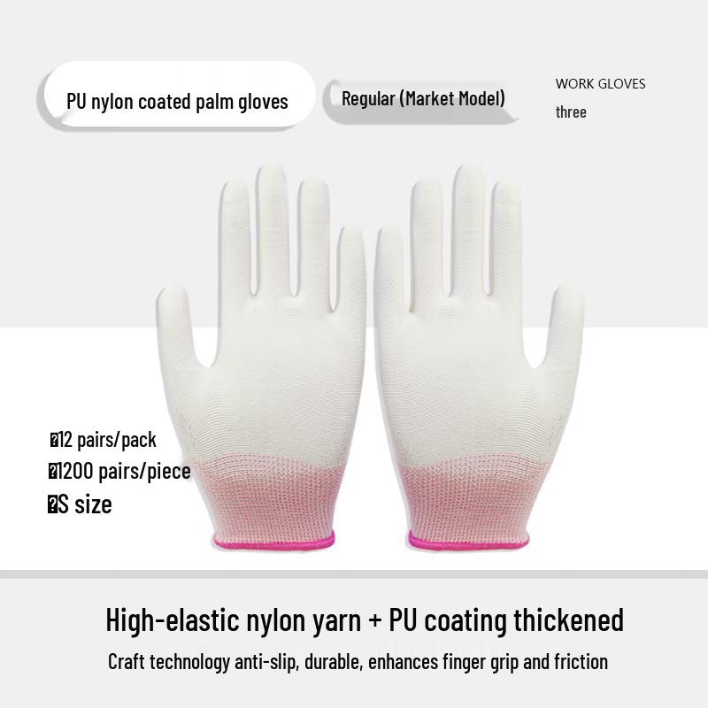 Gray Doctor PU Carbon Fiber Dust-Free Work Gloves (12 Pairs)