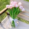 Искусственный цветок тюльпана Real Touch 13,7" ПУ Искусственные тюльпаны Реалистичные поддельные тюльпаны с длинным стеблем для свадебного домашнего центра стола Декор весеннего сада