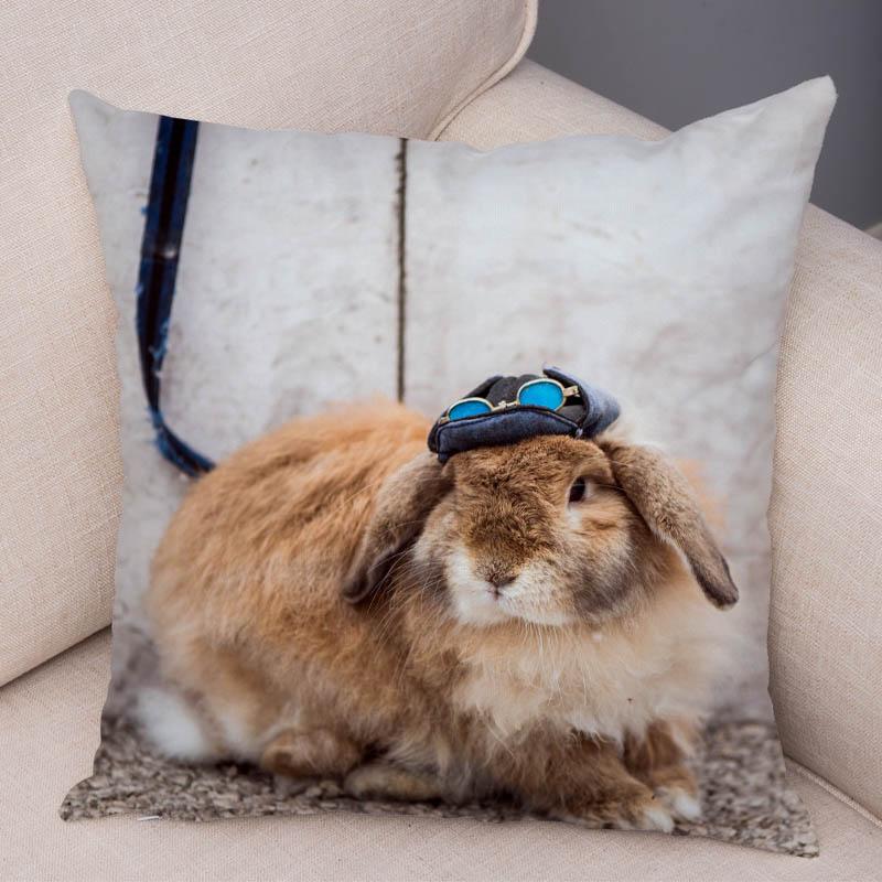 Наволочка для дивана, автомобиля, украшения дома, домашнее животное, милый кролик, чехол для подушки