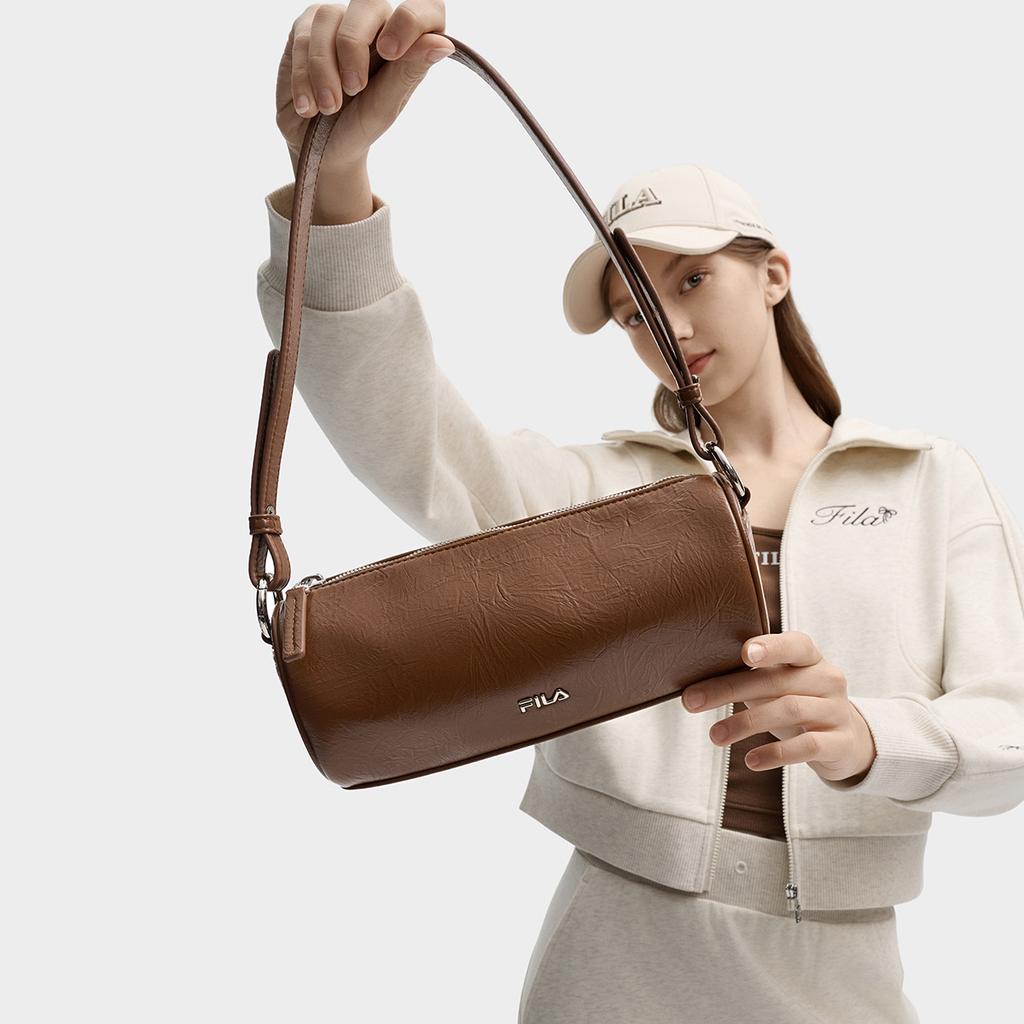 New FILA Wrinkle PU Shoulder Bag Extra Mini Women's Robe Brown F13W439174FBN