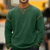 Men's Solid Color Round Neck Long Sleeve Tops Men's Sports Large Size Casual Round Neck Tops