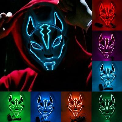 Игра COSPLAY Dress Up LED светящаяся маска неба с лисой, головной убор с изображением лисы, маски для вечеринки в честь Хэллоуина, танцевальной вечеринки