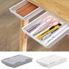Self Stick Table Storage Drawer Organizer Box Plastic Pencil Tray Desk Hidden Storage Rack  Home