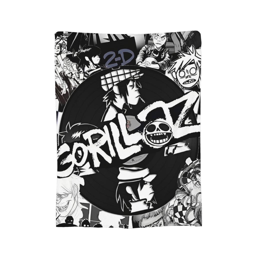 Вязаный плед Gorillazs Rock Music, легкий фланелевый плед для путешествий на открытом воздухе, одеяло для спальни