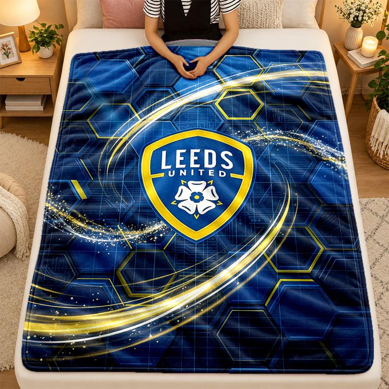 Фланелевое одеяло Leeds United Football Теплое Мягкое Плед для использования на диване кровати в гостиной