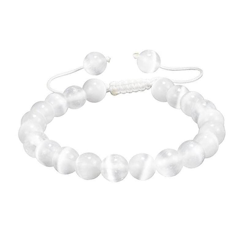 Popular natural stone agate adjustable braided bracelet 8mm round bead crystal bracelet braided rope bracelet female