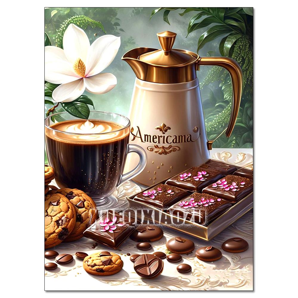 New Kitchen Restaurant Diamond Painting Decoration Bread Coffee Diamond Cross Stitch Kit DIY Handmade Adult Hobby Gift