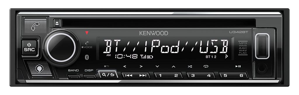Kenwood 1DIN ресивер U342BT MP3 WMA AAC WAV FLAC совместимый CD USB iPod Bluetooth Kenwood