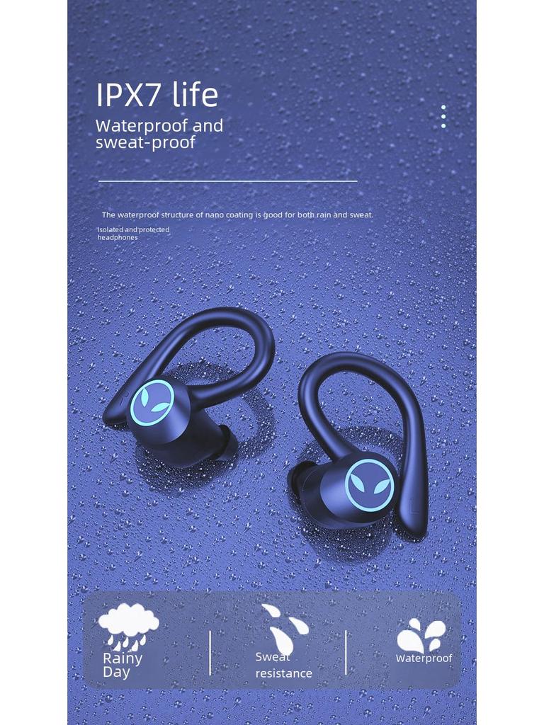 Новая беспроводная спортивная гарнитура Bluetooth с шумоподавлением и креплением на ухо — водонепроницаемая, TWS-вкладыши, идеально подходит для киберспорта и игр