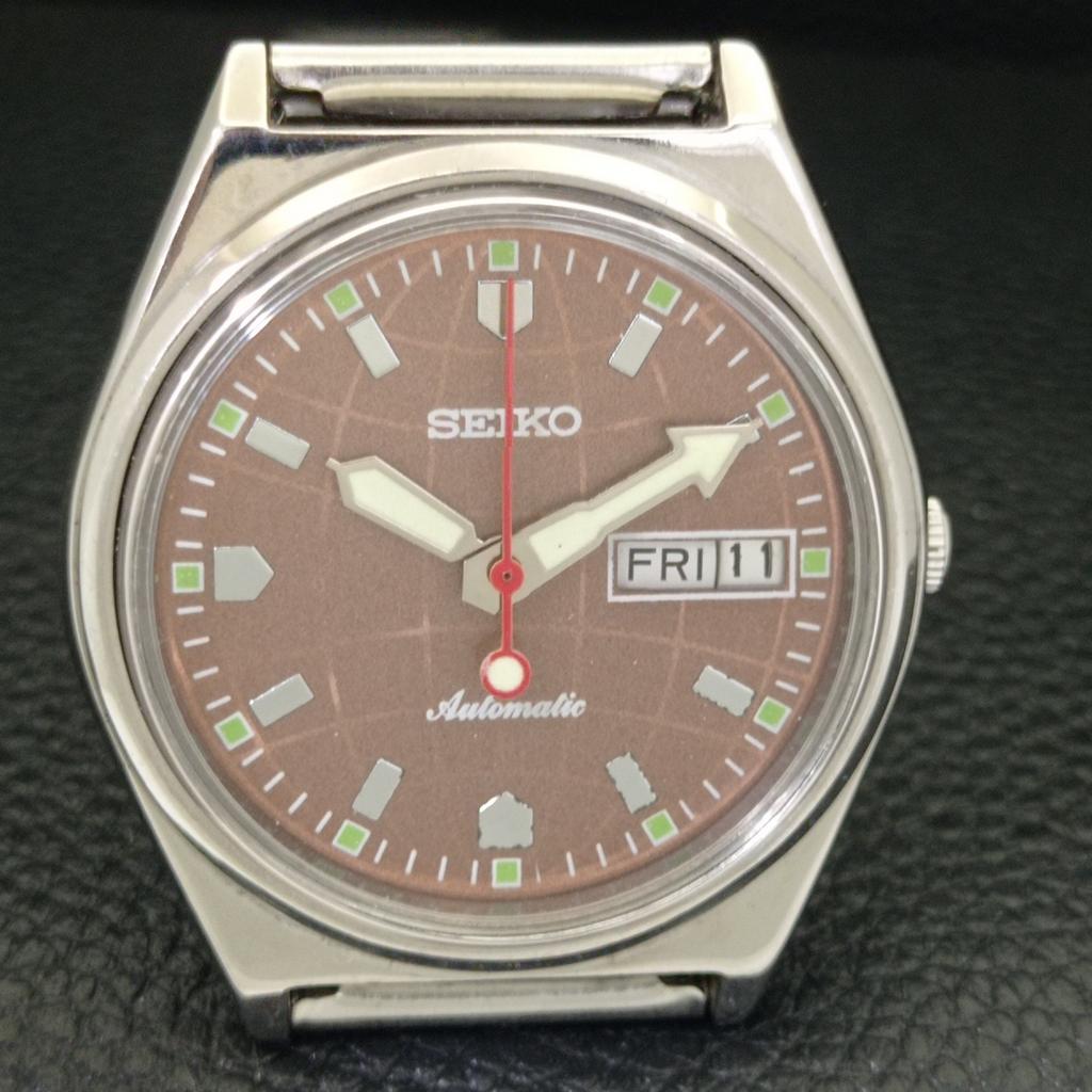 AUTOMATIC VINTAGE SEIKO JAPAN 6309A MENS BROWN COLOR DIAL WATCH a700512-5