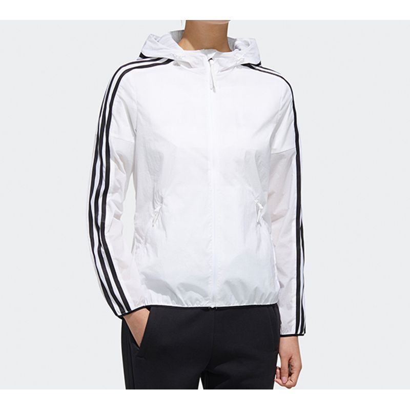 adidas Ветровка 3S Повседневная тканая куртка Женские куртки Белые FT2881