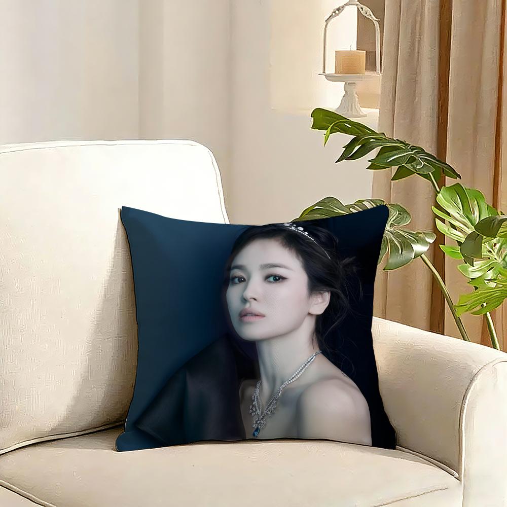 Song Hye Kyo Cushion Cover Reversible Plush Pillow Cover Soft Fluffy Home Decor for Sofa Bedroom
