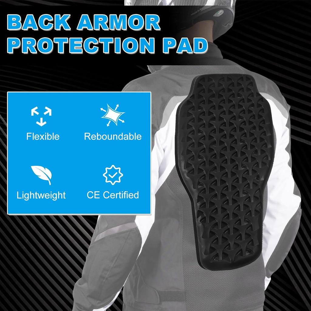 Universal Motorcycle Back Protector ert, CE Level 2 Armor ert Pads Set of 5pcs Level 1 Back Armor Protection Pad and Elbow and Shoulder Pads for