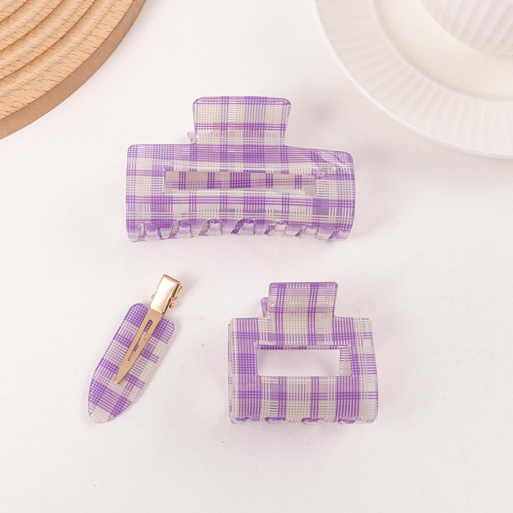 Заколка для волос Bamboo Yao Academy Style Plaid Shark Hair Clip - стильный аксессуар для челки в высоком стиле для девочек.