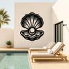 Metal Seashell Wall Art Pearl Oyster Beach House Decor Coastal Ocean Metal Wall Art Sign Sea Lover Gift