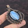 Подвеска из драгоценного камня Owyhee Blue Opal, подвеска из медной проволоки, ювелирное изделие ручной работы, дизайнерская подвеска для подарка, красивые медные украшения